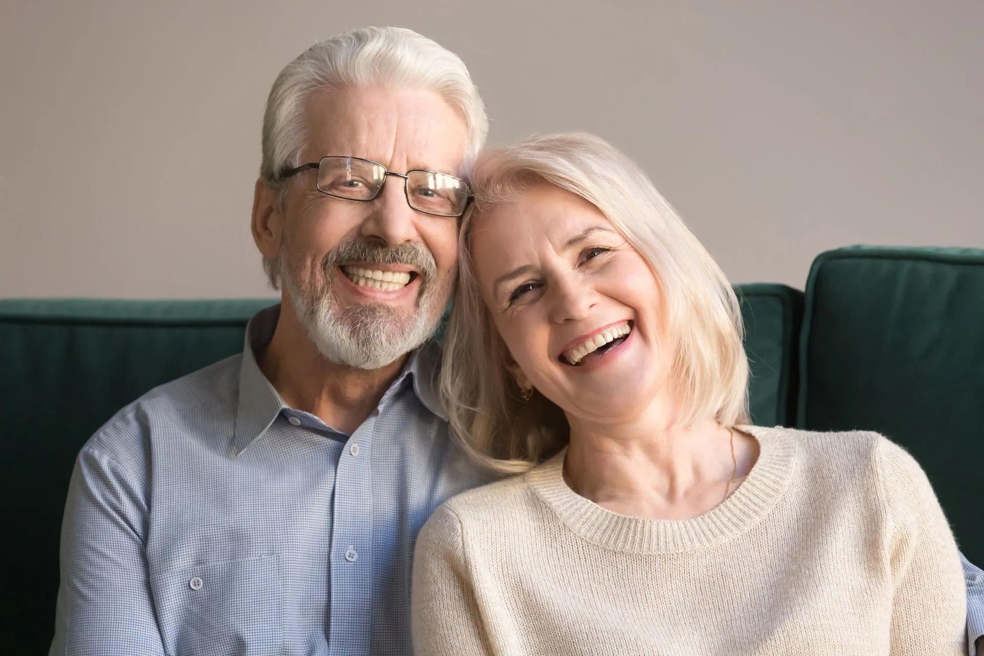 Older couple smiling together